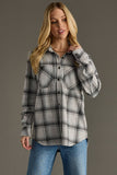 Lt. Gray & Black Plaid Button Up