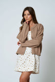 Raw Edge Exposed Seam Cardigan, Butter Yellow