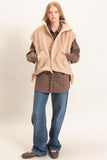 Sherpa Vest With Snap Closure, Beige (S-L)