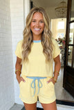 Ribbed Color Block Trim  Set (S-XL), Yellow