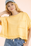 Mineral Washed Oversized Top, Yellow (M, L)