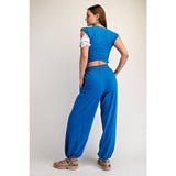 COTTON LYCRA CROSSOVER SET- Ocean Blue