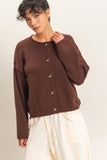 Crew Neck Loose Fit Cardigan (S-L)