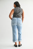 Mica- Mid Rise Cuffed Straight Denim (5,11,14w-18w)