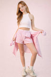 Striped Oversized Comfy Shirt Top & Shorts Set (S-L)
