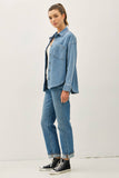 Lightweight Button Shacket- Denim (s/m, m,l)