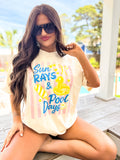 Sun Rays & Pool Days Graphic Tee on Ivory