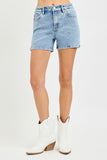 Risen- High Rise Embroidered Detail Shorts