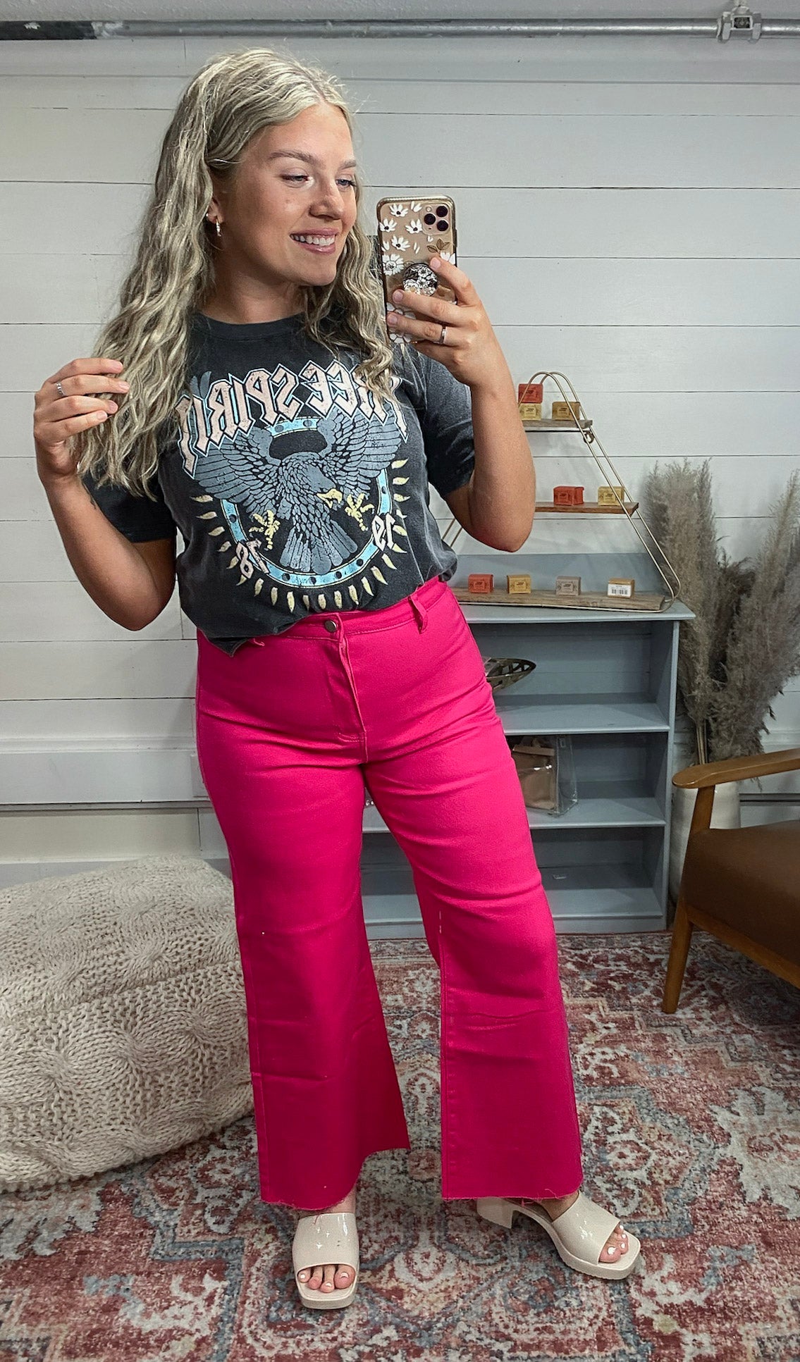 High Rise Wide Leg Colored Denim, Hot Pink (L) – Camora Clothing Co.