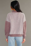 Brown Mixed Media Quarter Zip Sweatshirt