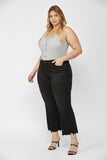 Mica- High Rise Crop Flare Black Denim