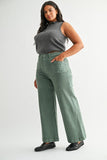 Mica-High Rise Wide Leg-Light Green (13, 18w)