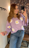 Flower Embroidery Loose Fit Knit Top