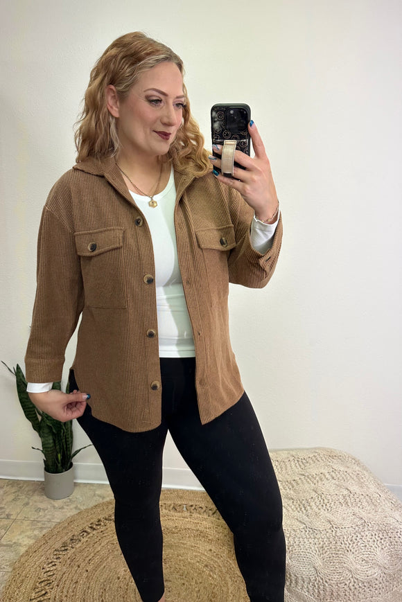 Soft Textured Jacket, Mocha