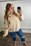 Frayed Heart Sweater