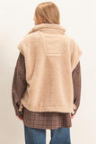 Sherpa Vest With Snap Closure, Beige (S-L)