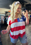 American Flag Loose Fit Knit Top (L)