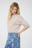 Exposed Seam Drop Shoulder Short Sleeve Top, Sienna