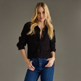 Super Soft Button Up- Black (S-XL)