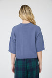 Exposed Seam Drop Shoulder Short Sleeve Top, Sienna