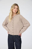 Lightweight Button Down Knit Cardigan, Light Mocha