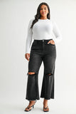 Mica-Vintage Black Distressed Crop Denim (0-3, 16w, 18w)