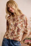 Floral Print Short Sleeve Cardigan