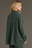 Pine Green Washed Soft Button Up
