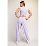 COTTON LYCRA CROSSOVER SET- Lavender