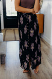 Button Front Maxi, Brown Floral