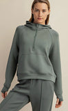 Comfy Luxe Quarter Zip Hoodie, Sage Leaf (1x, 3x)