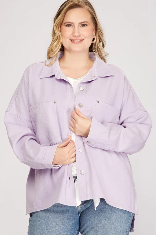 Lavender Denim Shacket
