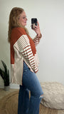 Side Slit Stripe Colorblock Sweater