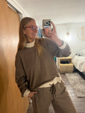 Striped Mock Neck Trim Set (S-3XL)