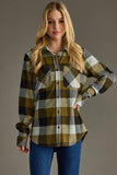 Super Soft Plaid Button Up-Olive & Black (XXL)