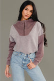 Brown Mixed Media Quarter Zip (S-L)
