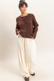 Crew Neck Loose Fit Cardigan (S-L)
