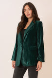 Crushed Velvet Blazer, Hunter Green (S, L, 3x)