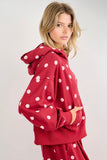 Polka Dot Zip Up Sweatshirt