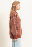 Diamond Jacquard Knit Sweater
