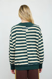 Wide Neck Striped Knit Top