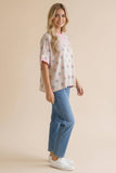 Crew Neck Tulip Floral Pullover Knit Top
