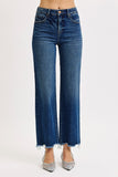 Risen-Tummy Control High Rise Ankle Straight Denim