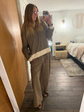Striped Mock Neck Trim Set (S-3XL)