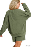 Pullover & Shorts Set, Dark Olive (S-3x)