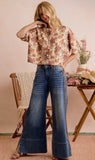 Floral Print Short Sleeve Cardigan