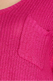 Short Sleeve Pocketed Sweater- Fuchsia