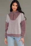 Brown Mixed Media Quarter Zip (S-L)