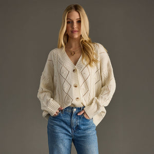 Cream Button Up Cardigan (M-XL)
