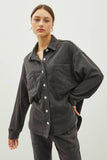 Soft Black Denim Shacket (M/L)